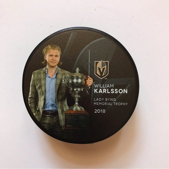 NHL Other - Vegas Golden Knights William Karlsson Official Hockey Puck 2018 Lady Byng Trophy